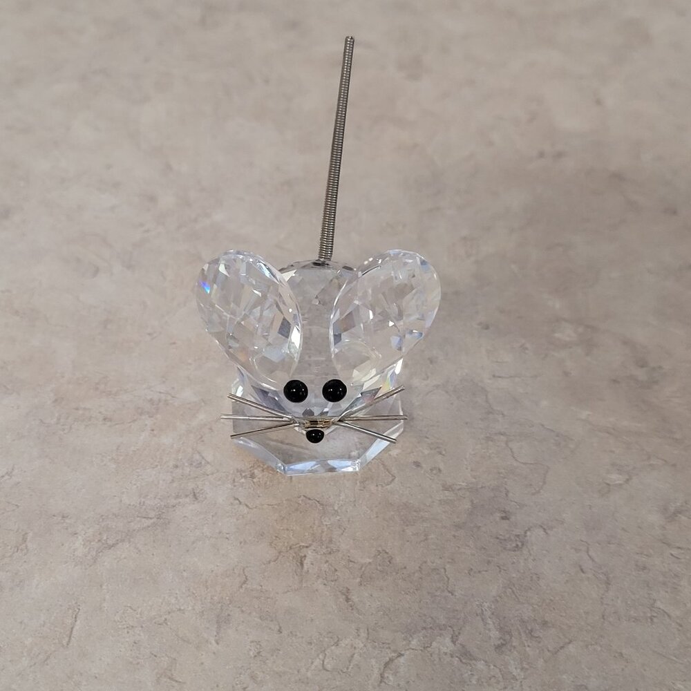 SWAROVSKI Crystal Mouse with Silver Spring Tail